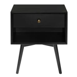 Nightstands-Kirkland's Home Mid-Century Cubby Nightstand Black