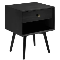 Nightstands-Kirkland's Home Mid-Century Cubby Nightstand Black