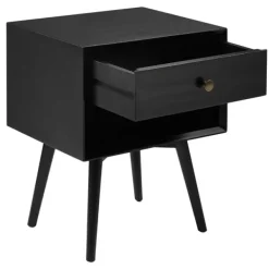 Nightstands-Kirkland's Home Mid-Century Cubby Nightstand Black