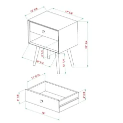Nightstands-Kirkland's Home Mid-Century Cubby Nightstand Black
