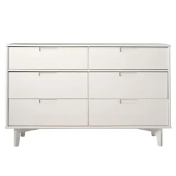 Dressers & Chests-Kirkland's Home Midcentury Grooved Handles Dresser White
