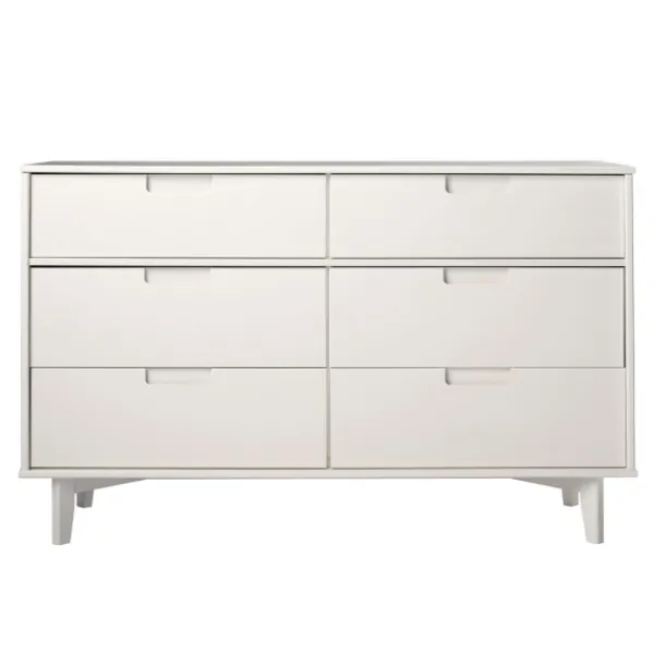 Dressers & Chests-Kirkland's Home Midcentury Grooved Handles Dresser White