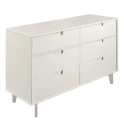 Dressers & Chests-Kirkland's Home Midcentury Grooved Handles Dresser White