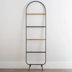 Decorative Accents-Kirkland's Home Midcentury Modern Poplar Wood Ladder Brown/Black