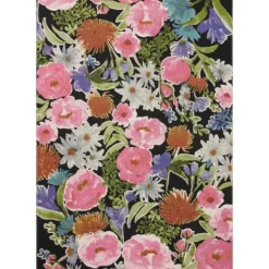 Outdoor Rugs-Kirkland's Home Midnight Garden Party Indoor/Outdoor Rug, 5X7 Black/Pink/Multi