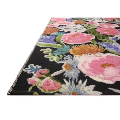 Outdoor Rugs-Kirkland's Home Midnight Garden Party Indoor/Outdoor Rug, 5X7 Black/Pink/Multi
