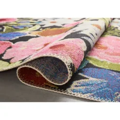 Outdoor Rugs-Kirkland's Home Midnight Garden Party Indoor/Outdoor Rug, 7X11 Black/Pink/Multi