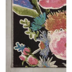 Outdoor Rugs-Kirkland's Home Midnight Garden Party Indoor/Outdoor Rug, 7X11 Black/Pink/Multi
