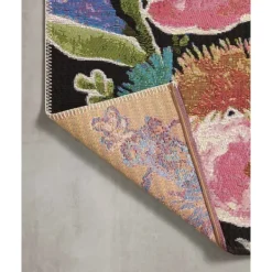 Outdoor Rugs-Kirkland's Home Midnight Garden Party Indoor/Outdoor Rug, 7X11 Black/Pink/Multi