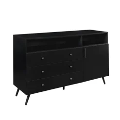 Cabinets & Sideboards-Kirkland's Home Midnight Mid-Century Modern Sideboard