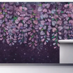 Wall Murals & Wall Decals-Kirkland's Home Midnight Purple Wisteria Peel And Stick Wall Mural Purple/Multi