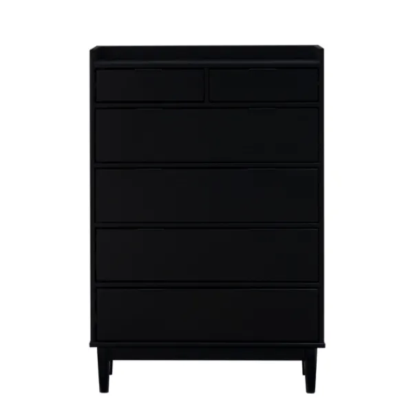 Dressers & Chests-Kirkland's Home Midnight Solid Wood Pull Tab Dresser Black