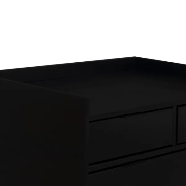 Dressers & Chests-Kirkland's Home Midnight Solid Wood Pull Tab Dresser Black