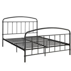 Beds & Headboards-Kirkland's Home Midnight Vintage Arch Queen Bed Frame Black