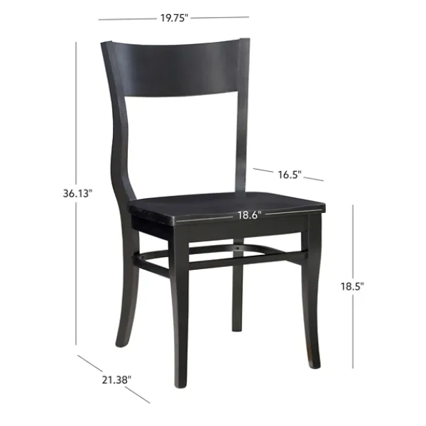 Dining Chairs-Kirkland's Home Midnight Wave Frame Dining Chairs, Set Of 2 Black