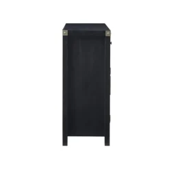 Cabinets & Sideboards-Kirkland's Home Midnight X-Shaped Doors Decorative Chest Black