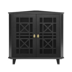 Cabinets & Sideboards-Kirkland's Home Mikie Corner Cabinet Black