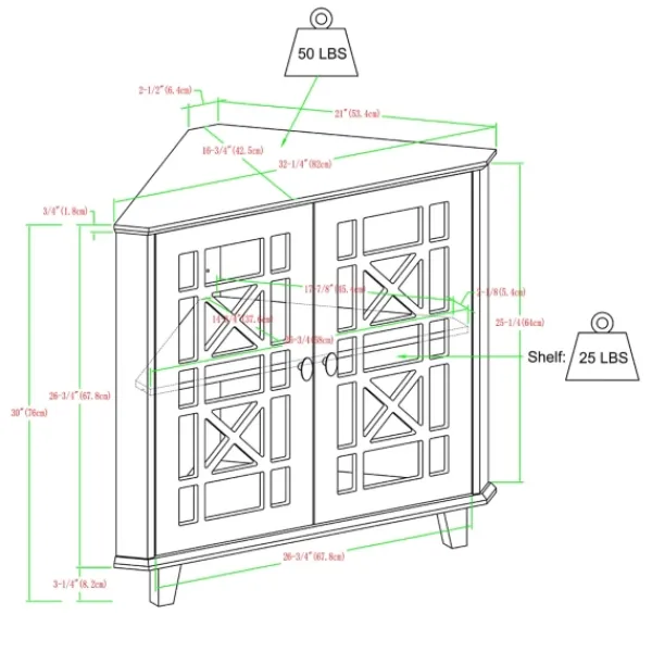 Cabinets & Sideboards-Kirkland's Home Mikie Corner Cabinet Black