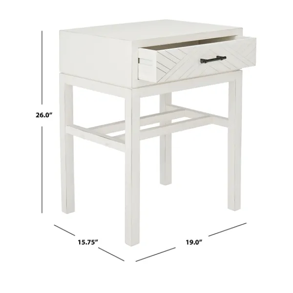 Accent & End Tables-Kirkland's Home Milo Herringbone Accent Table White