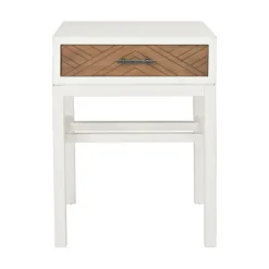 Accent & End Tables-Kirkland's Home Milo Honey Herringbone Accent Table White/Brown