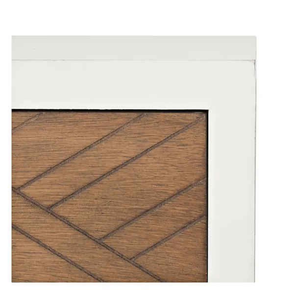 Accent & End Tables-Kirkland's Home Milo Honey Herringbone Accent Table White/Brown