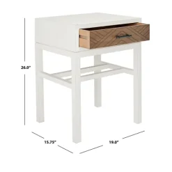 Accent & End Tables-Kirkland's Home Milo Honey Herringbone Accent Table White/Brown