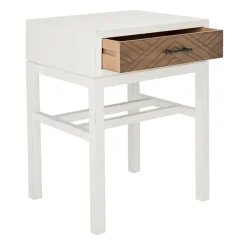 Accent & End Tables-Kirkland's Home Milo Honey Herringbone Accent Table White/Brown
