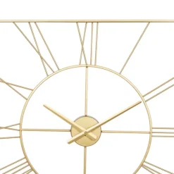 Clocks-Kirkland's Home Minimal Square Open Face Clock Gold