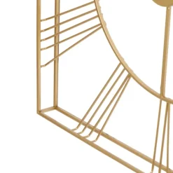 Clocks-Kirkland's Home Minimal Square Open Face Clock Gold