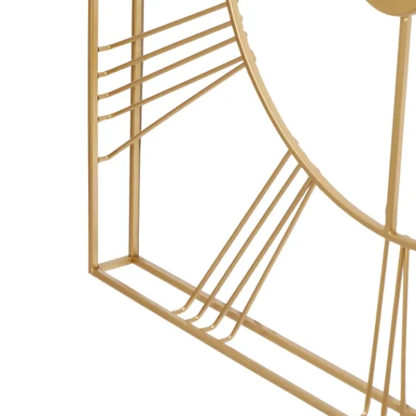 Clocks-Kirkland's Home Minimal Square Open Face Clock Gold