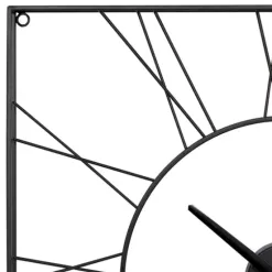 Clocks-Kirkland's Home Minimal Square Open Face Clock Black