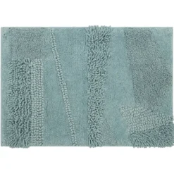 Bathroom Rugs-Kirkland's Home Mint Asymmetrical Cotton Bath Mat, 45 In. Blue