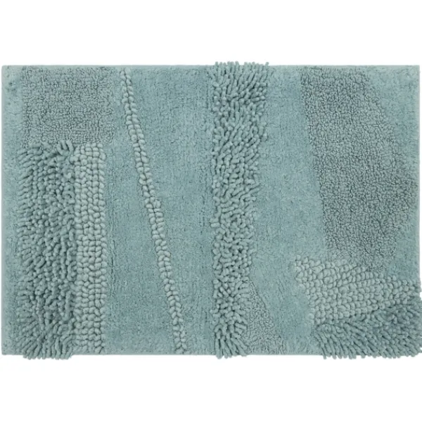 Bathroom Rugs-Kirkland's Home Mint Asymmetrical Cotton Bath Mat, 45 In. Blue
