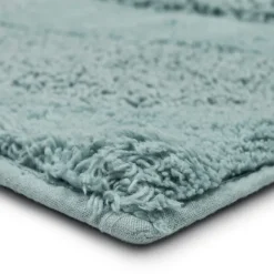 Bathroom Rugs-Kirkland's Home Mint Asymmetrical Cotton Bath Mat, 24 In. Blue