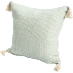 Pillows-Kirkland's Home Mint Trapeze Organic Cotton Throw Pillow Green/Ivory