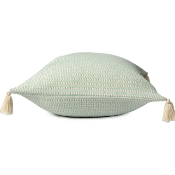 Pillows-Kirkland's Home Mint Trapeze Organic Cotton Throw Pillow Green/Ivory