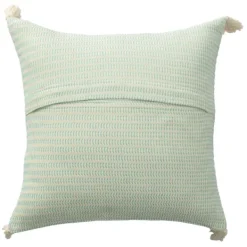 Pillows-Kirkland's Home Mint Trapeze Organic Cotton Throw Pillow Green/Ivory