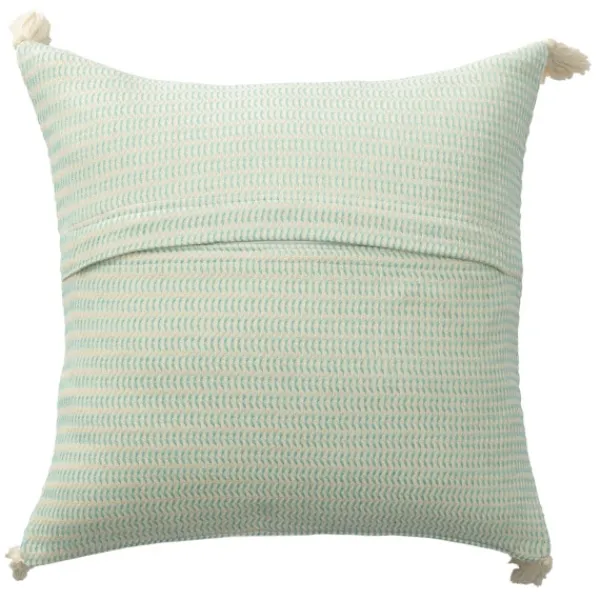 Pillows-Kirkland's Home Mint Trapeze Organic Cotton Throw Pillow Green/Ivory