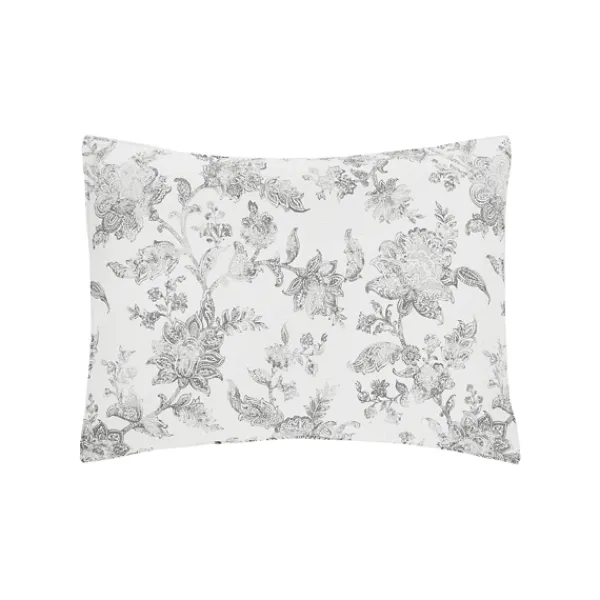 Quilts-Kirkland's Home Miriam Floral & Stripe 3-Pc. Full/Queen Quilt Set Gray/White