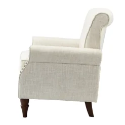 Accent Chairs-Kirkland's Home Miriam Nailhead Trim Armchair Ivory