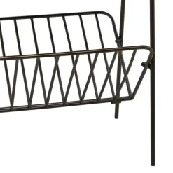Accent & End Tables-Kirkland's Home Mirror Top Magazine Rack Side Table Black/Gold