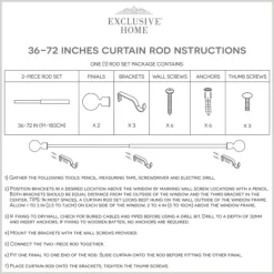 Curtain Rods & Hardware-Kirkland's Home Mirrored Mosaic Curtain Rod, 72 In. White