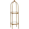 Bookshelves-Kirkland's Home Mirrored Two-Tier Cage Shelf Gold