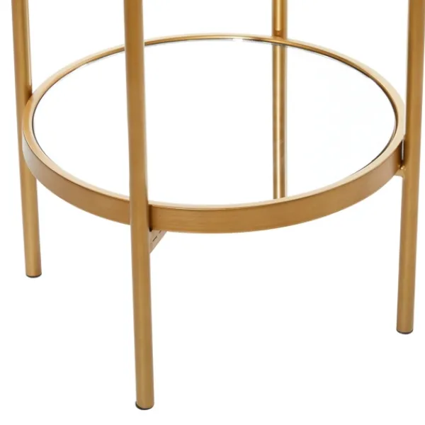 Bookshelves-Kirkland's Home Mirrored Two-Tier Cage Shelf Gold