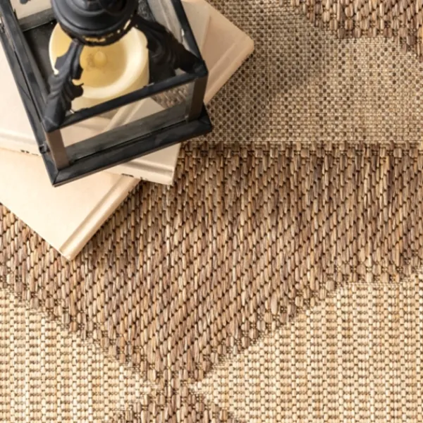 Outdoor Rugs-Kirkland's Home Mitchell Geo Diamonds Outdoor Rug, 8X10 Tan