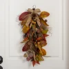 Wreaths-Kirkland's Home Mixed Fall Foliage Teardrop Swag Orange/Brown