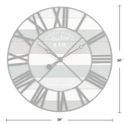 Clocks-Kirkland's Home Mixed Plank And Black Metal Wall Clock