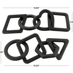 Statues & Figurines-Kirkland's Home Mixed Shapes Chain Sculptures, Set Of 2 Black