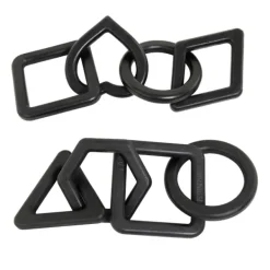 Statues & Figurines-Kirkland's Home Mixed Shapes Chain Sculptures, Set Of 2 Black
