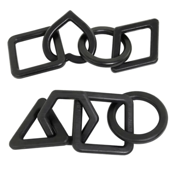 Statues & Figurines-Kirkland's Home Mixed Shapes Chain Sculptures, Set Of 2 Black